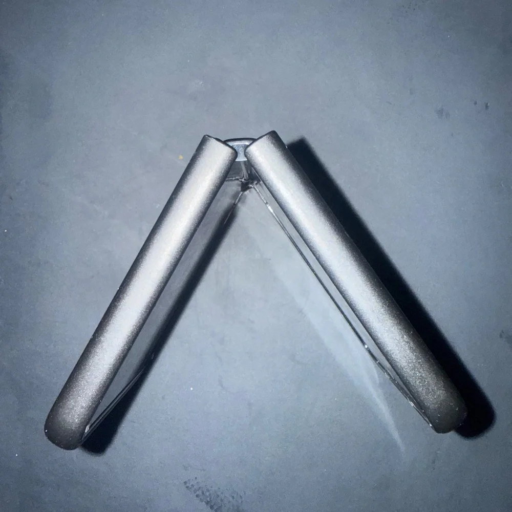 Black Foldable Smartphone with Blue Display